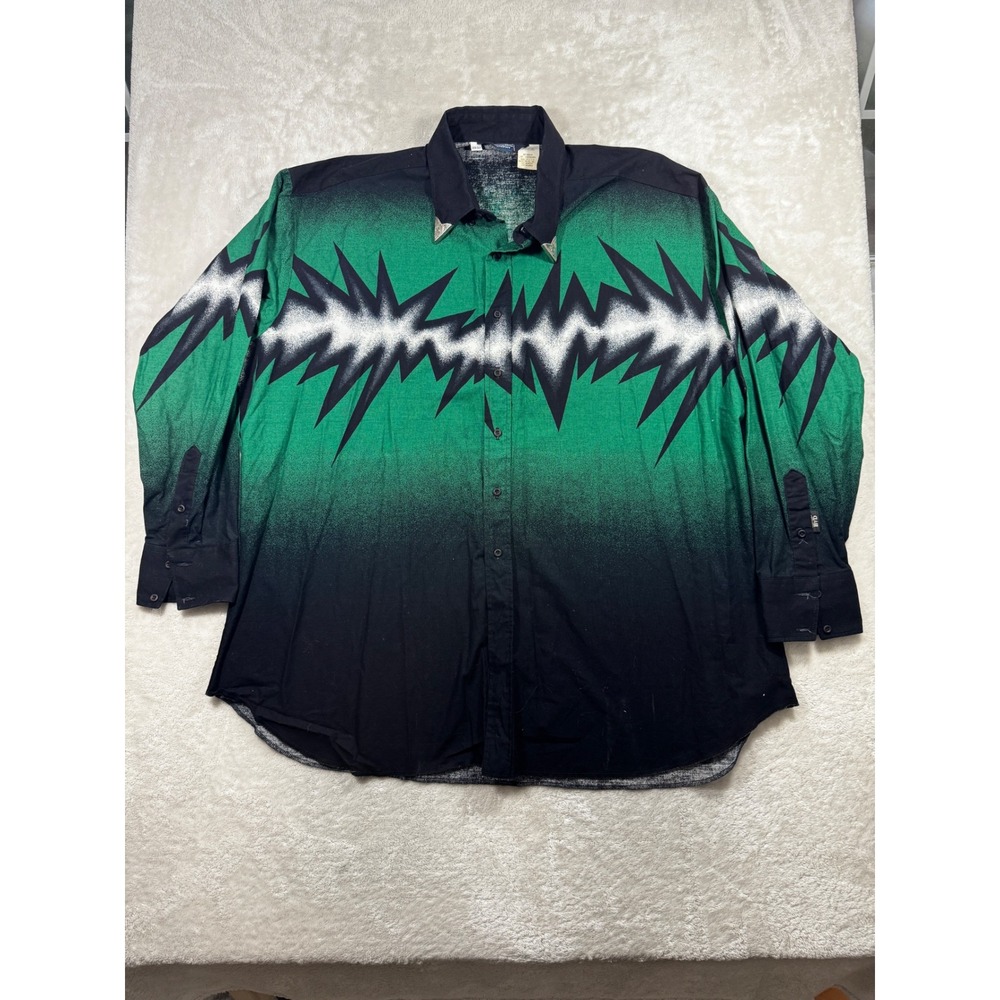 Brooks & Dunn Mens Western Aztec Lightning Collar Tips Button Shirt 20-37 (3XL)